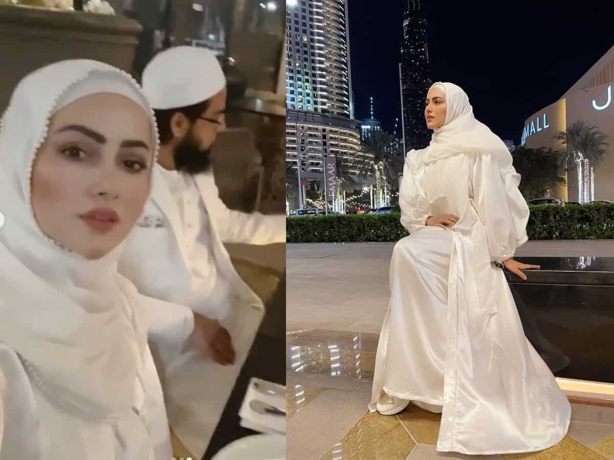 Sana Khan looks dreamy in white abaya; shares more pictures from her Dubai vacay with Mufti Anas