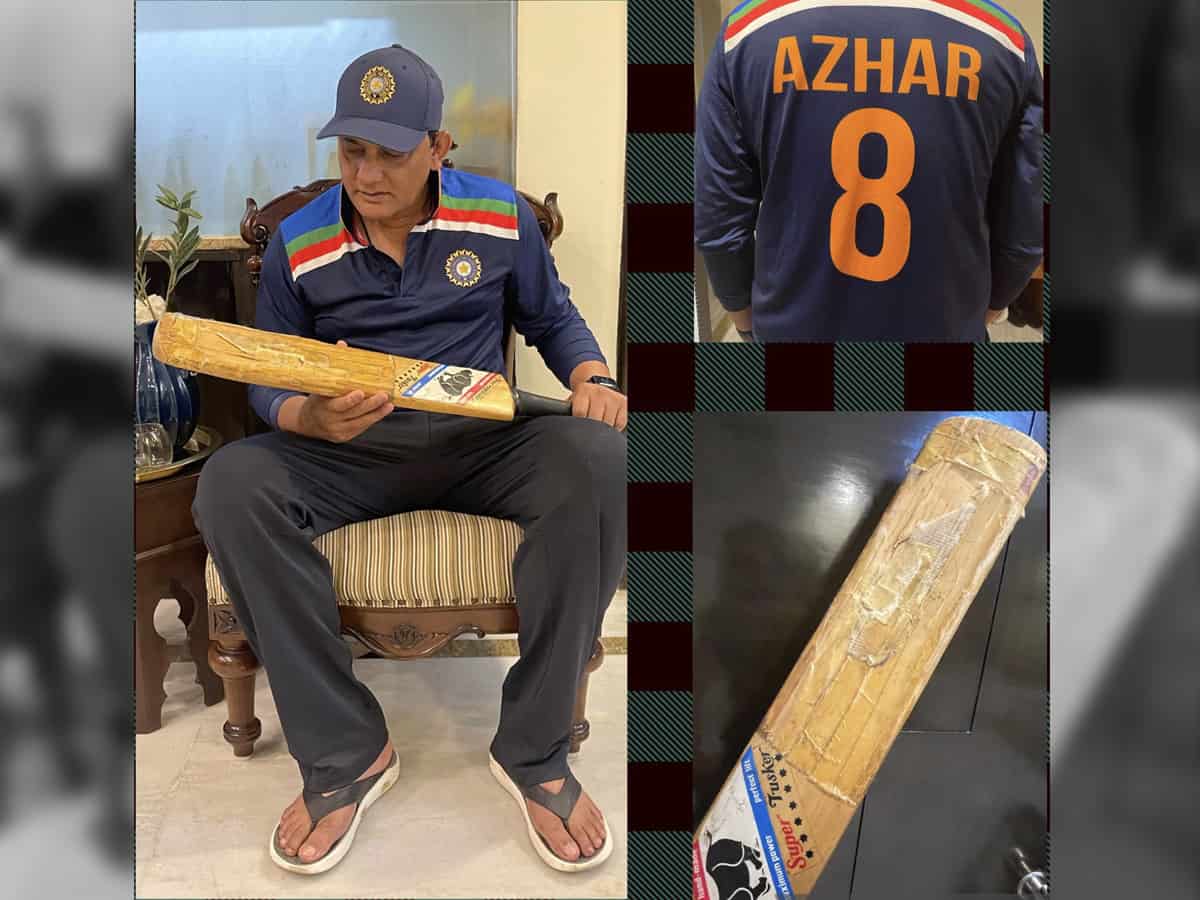 Azharuddin reunited with historic bat