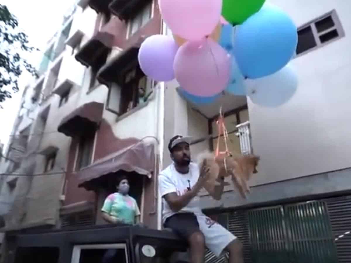 Delhi youTuber arrested for making dog fly with helium balloons