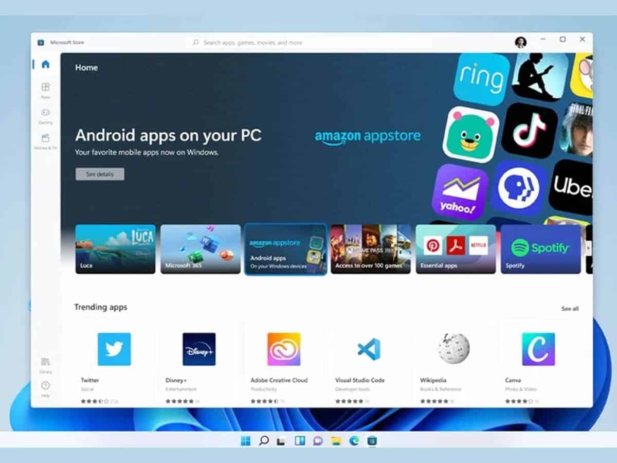 Android apps will come to Windows 11 via Amazon App Store