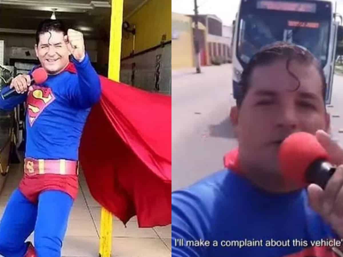 Viral video: Man dresses up as superman; gets hit by bus