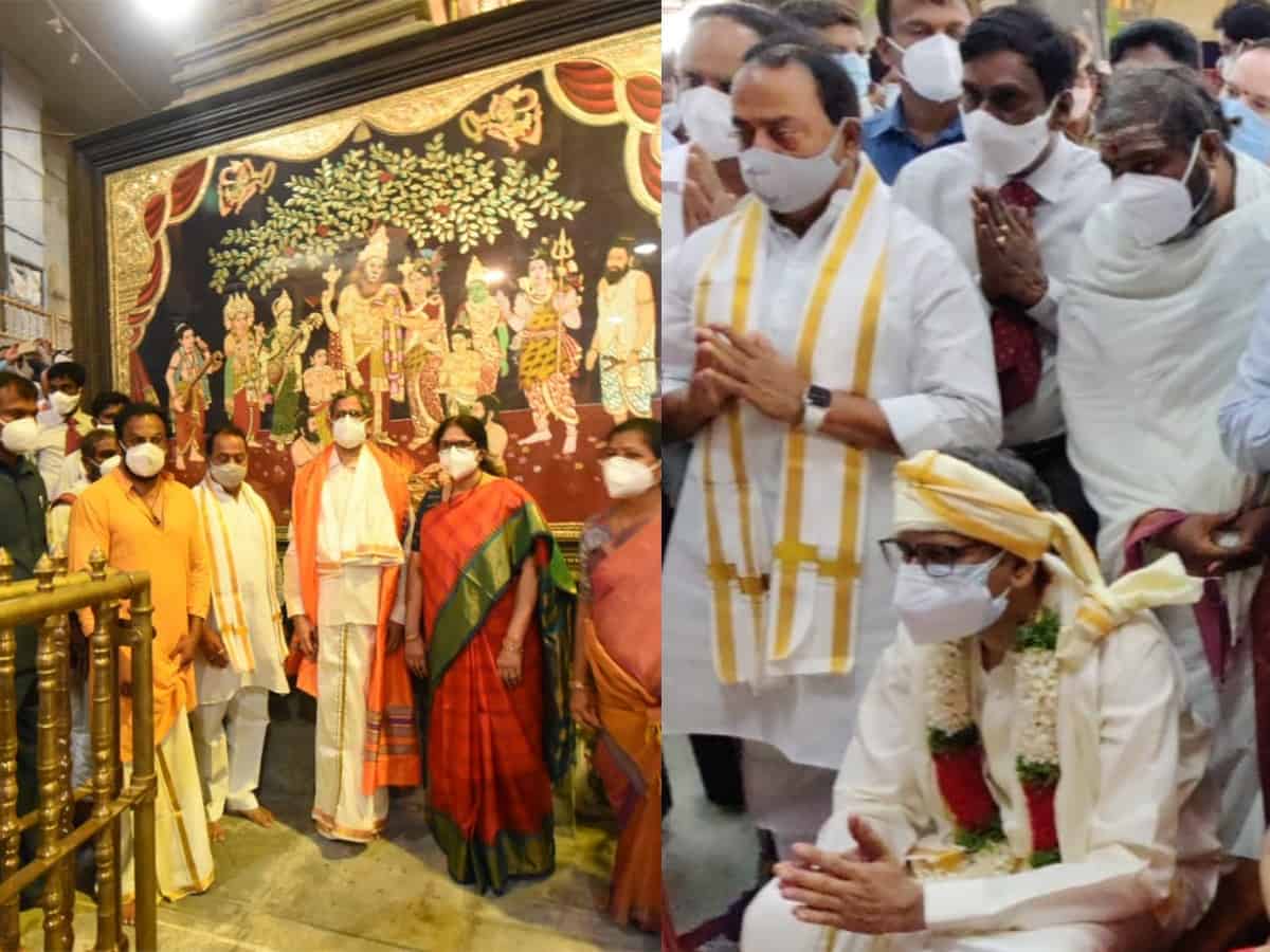 Telangana: CJI N V Ramana offers prayers at Yadadri temple