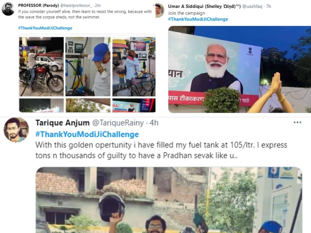 #ThankYouModiJiChallenge: Netizens take out unique protest against fuel price hike