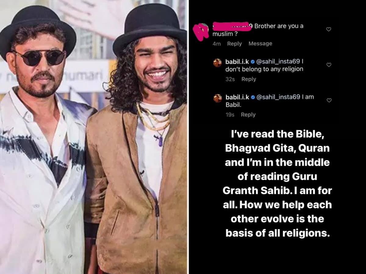 'I don't belong to any religion', Babil replies to fan who asked if he is Muslim