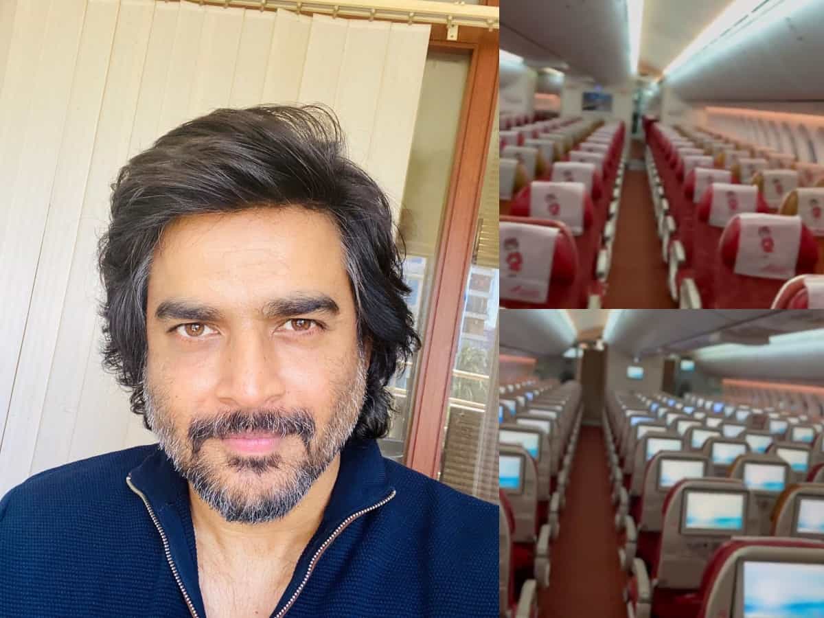 Madhavan is 'only passenger' in a flight to Dubai - Watch video