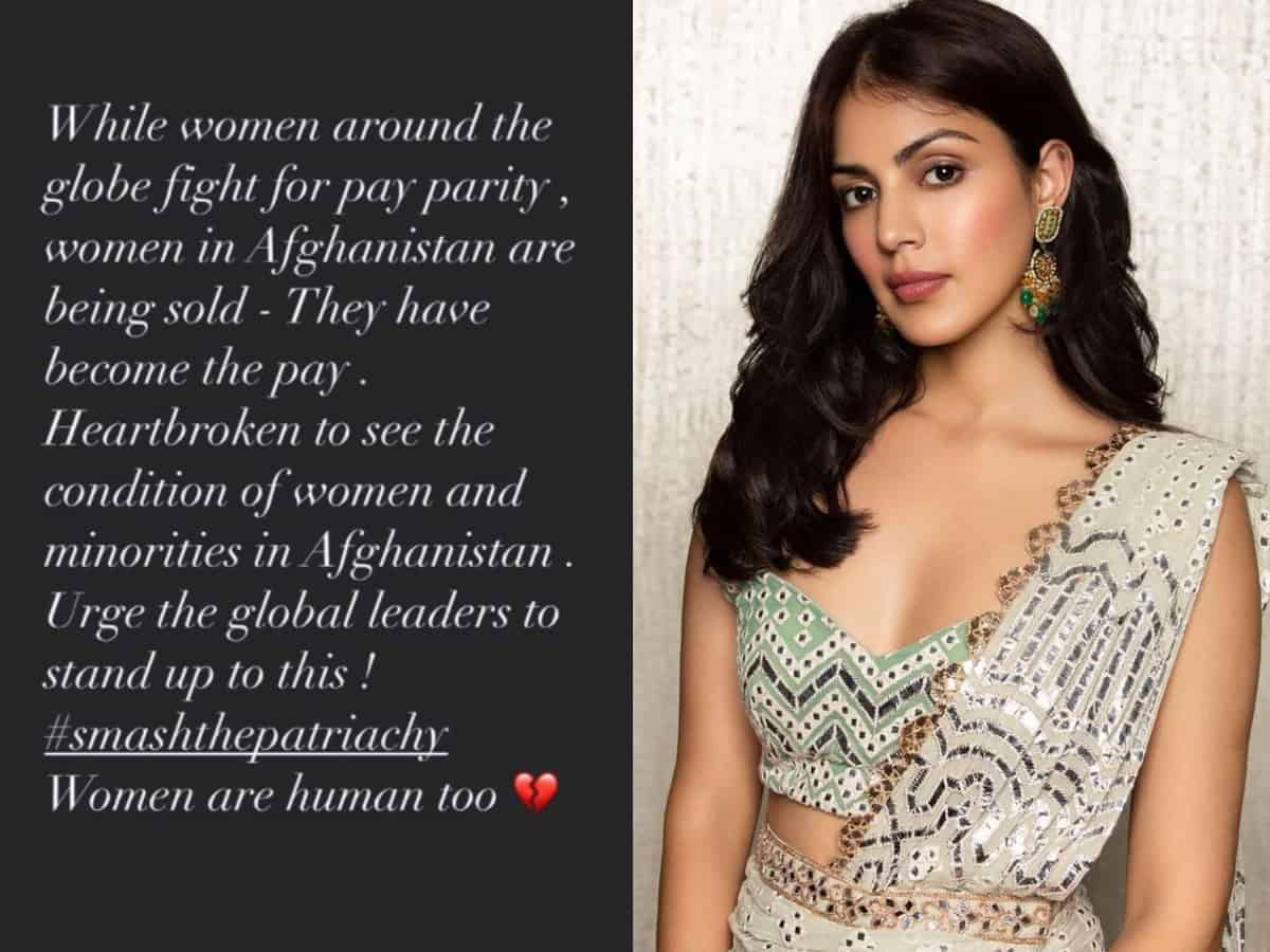 Rhea Chakraborty expresses concern for women in Afghanistan