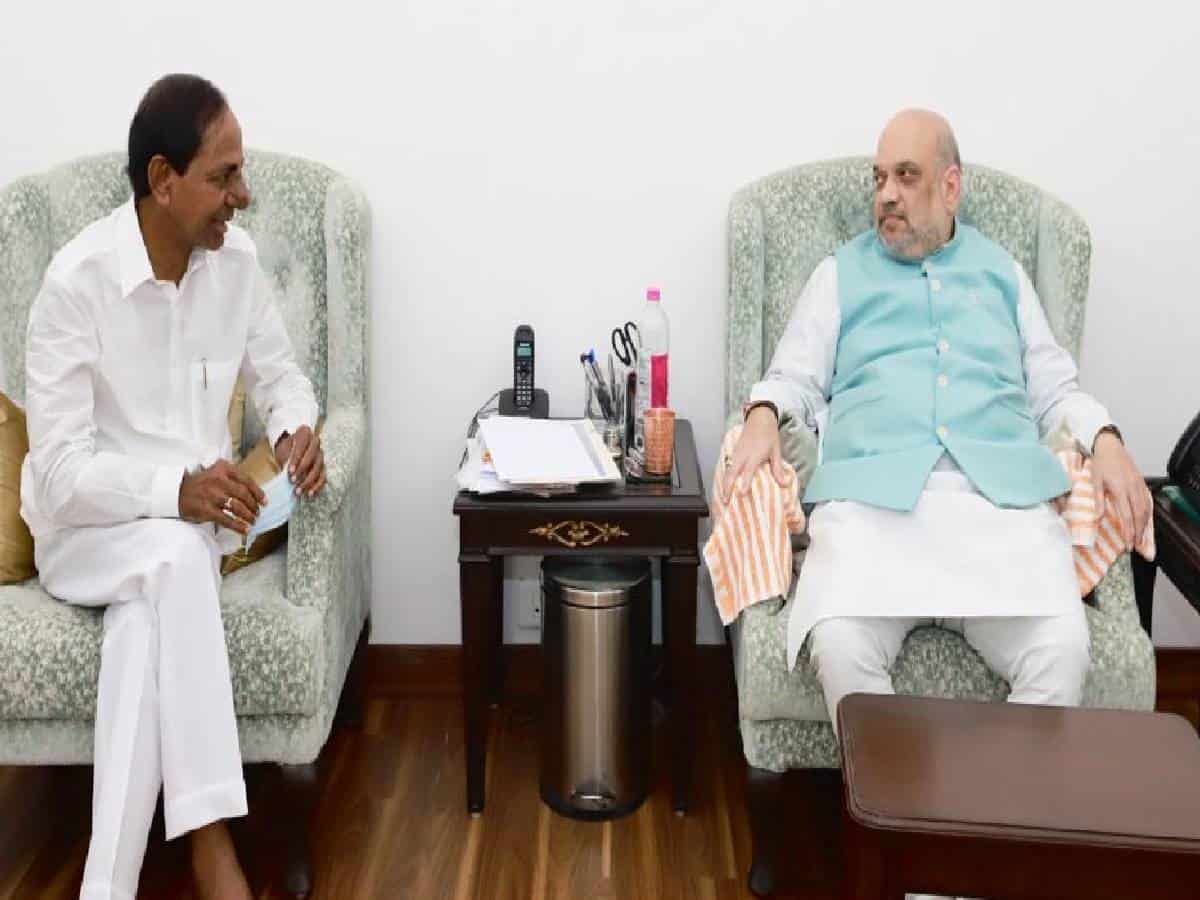 KCR meets Amit Shah, seeks review in IPS officers' allocation