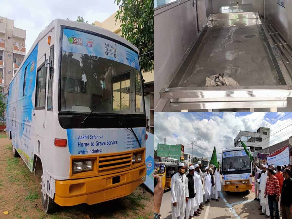 Hyderabad: SBM inaugurated 'Mobile Ghusl vehicles' for final journey