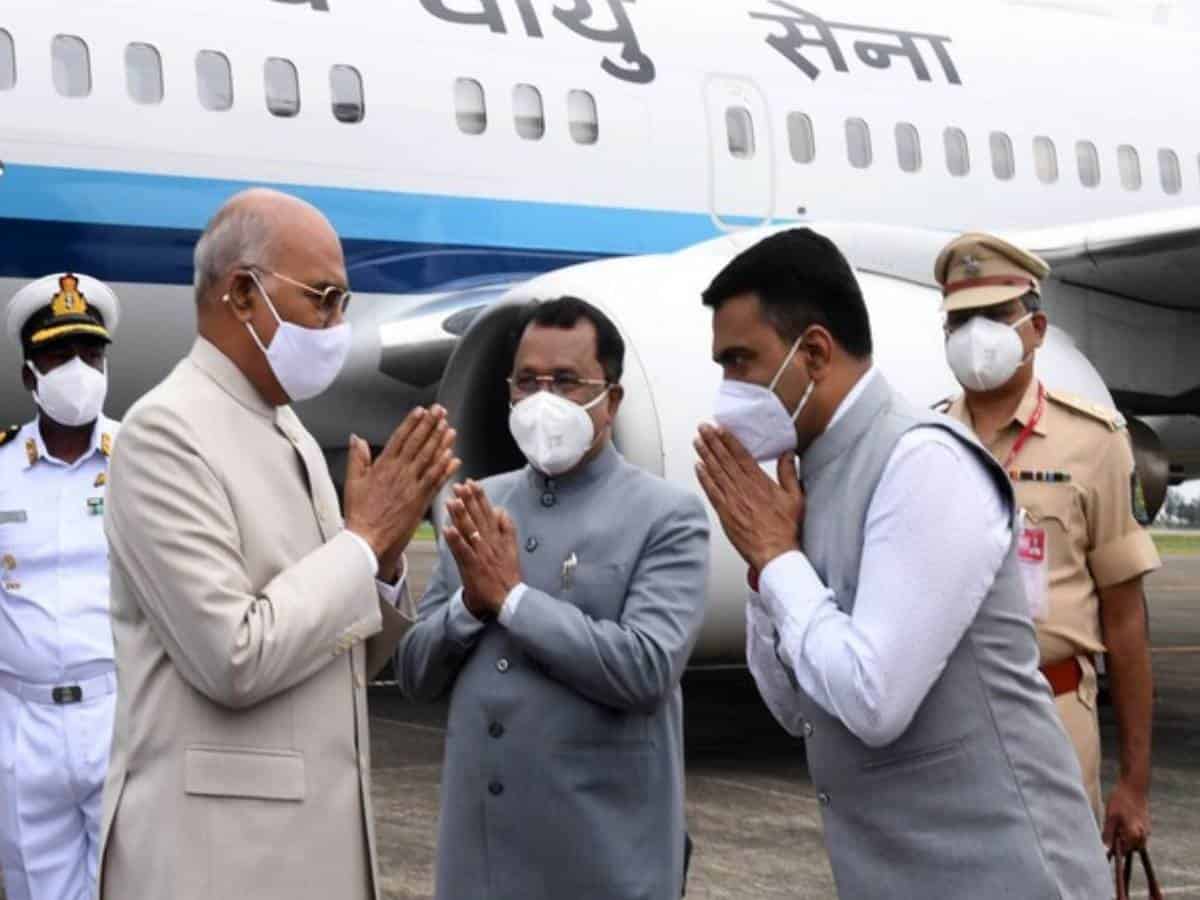 President Kovind arrives in Goa