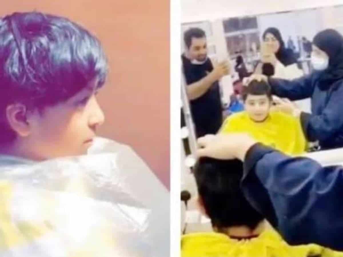 In a first, Saudi Arabia women works in a barbershop