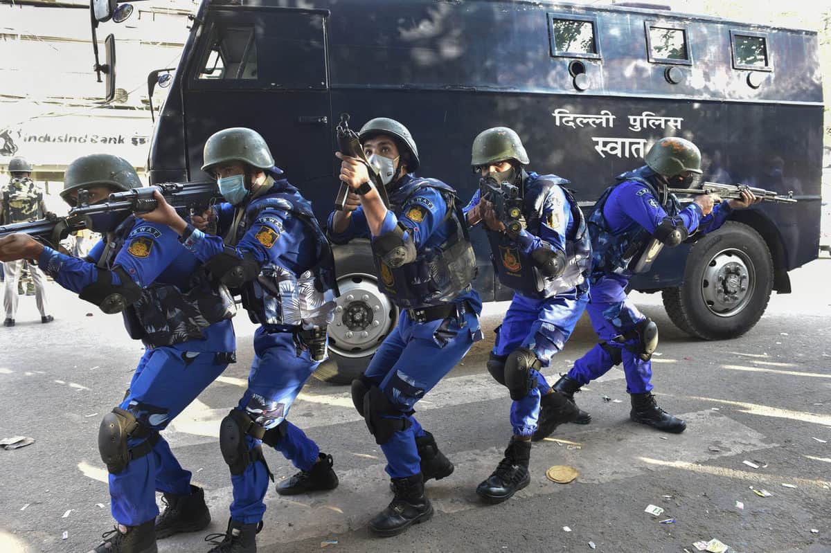 In pics: Delhi Police mock drill in Sadar Bazar