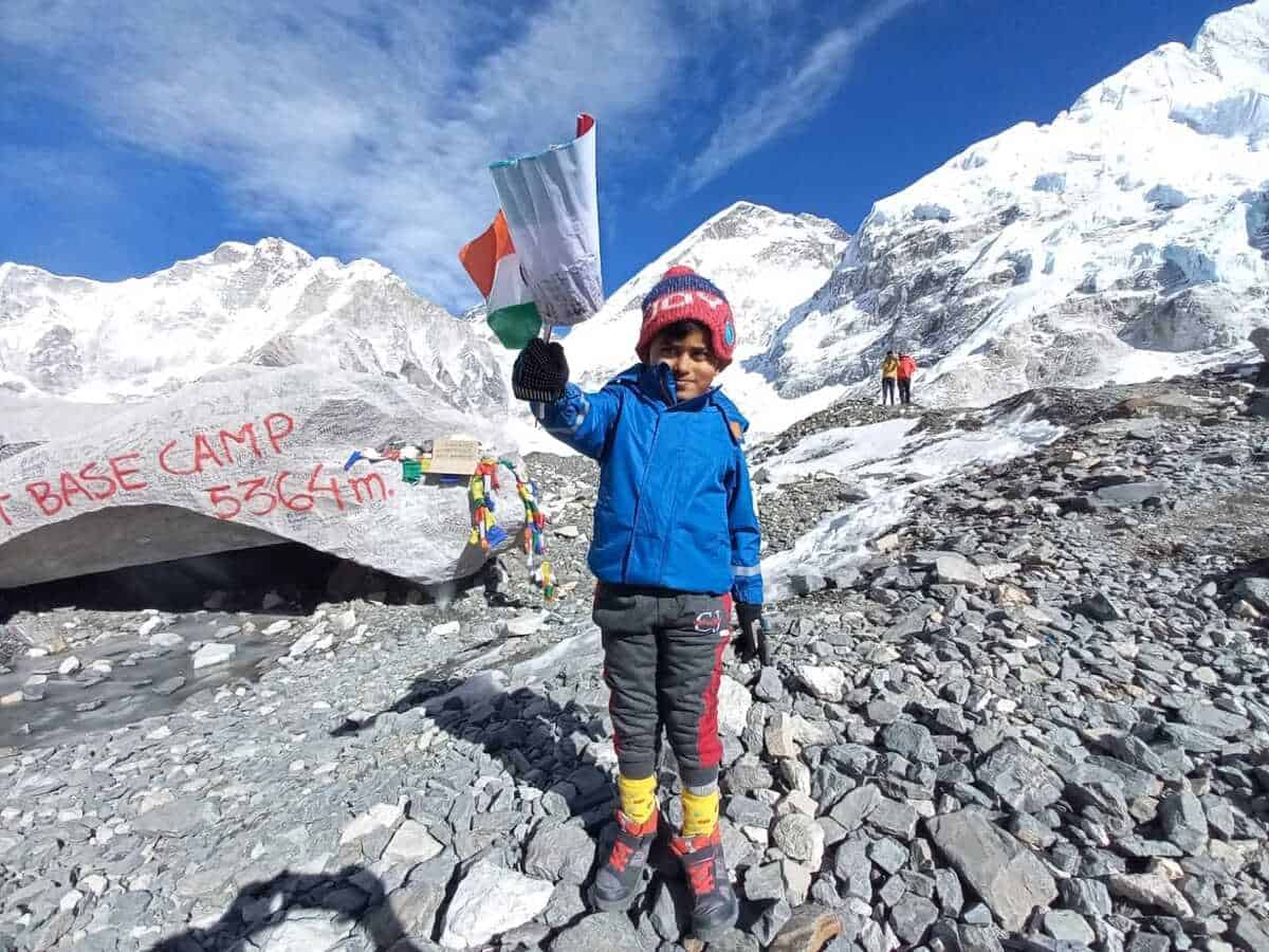 4 yr old Hyderabad born boy becomes youngest to climb Mt Everest base camp