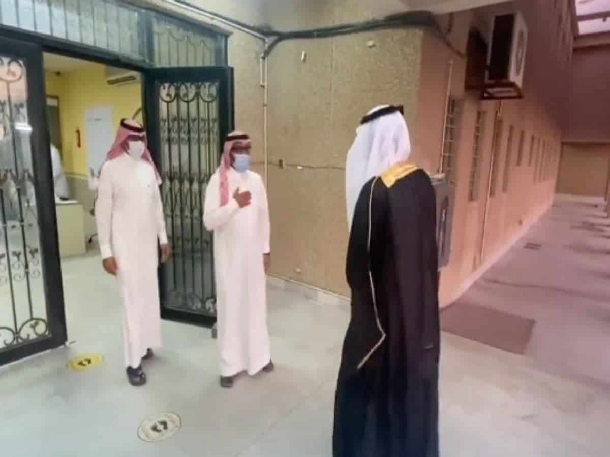 Watch: Saudi student goes to write exam in middle of his wedding