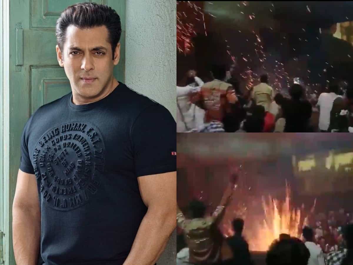 Fans light fireworks during 'Antim' show in theatre, Salman Khan objects