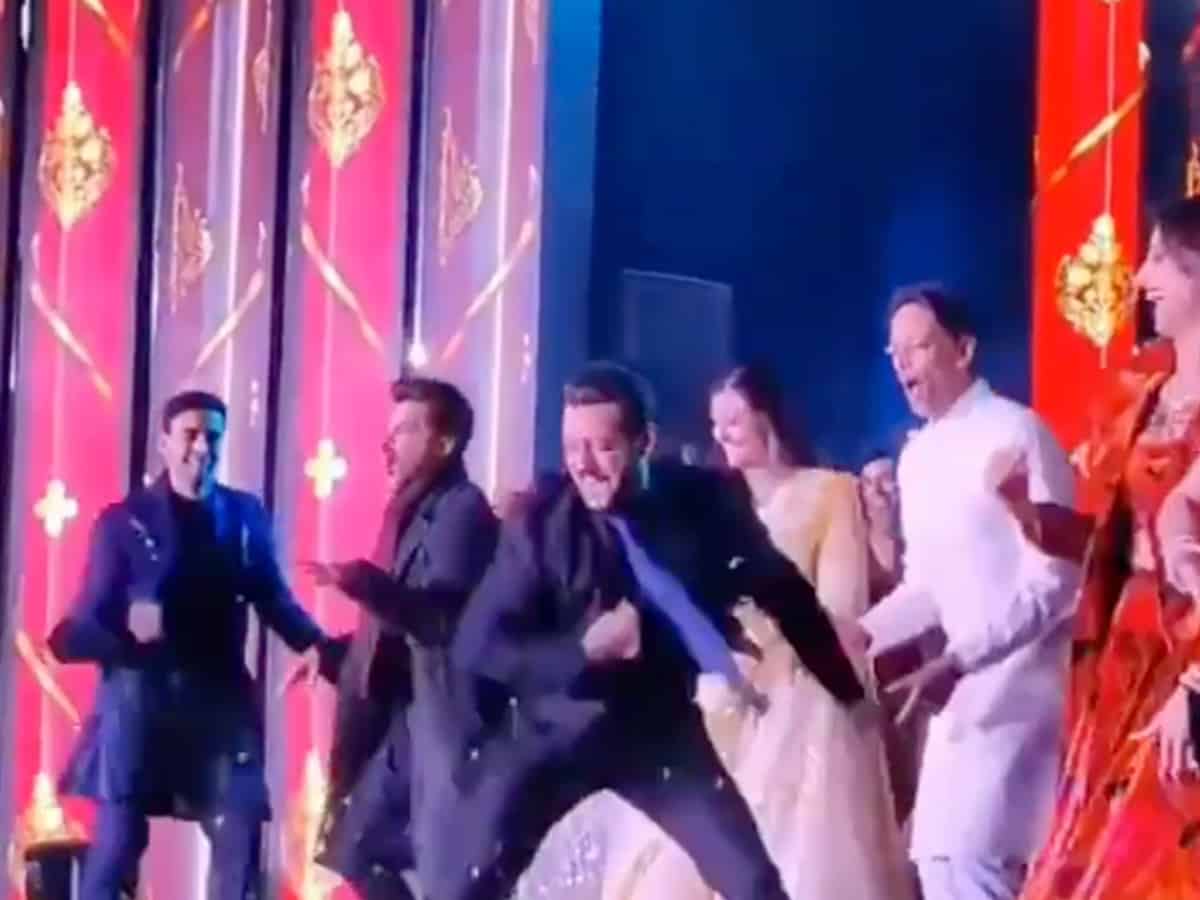 Salman shakes a leg on 'Jumme Ki Raat' at wedding of politician Praful Patel's son
