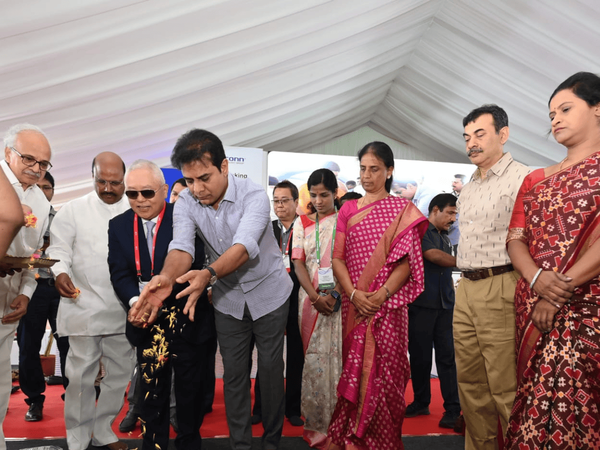 Telangana: Foundation of Foxcon's electronics manufacturing unit laid at Kongara kalan